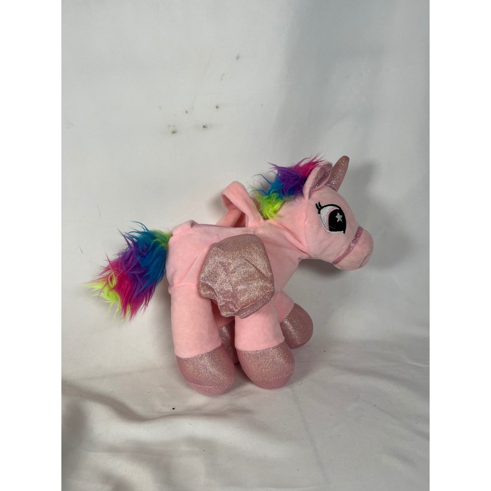 Carried Away Bags Pink Unicorn Plush BackpackRainbowManeGlitter Wings CGN1926L-K